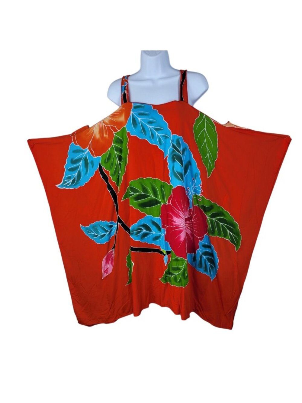 Vtg Hawaiian Muumuu Patio Dress One Size Medium Large XL 1X lightweight Cover Up